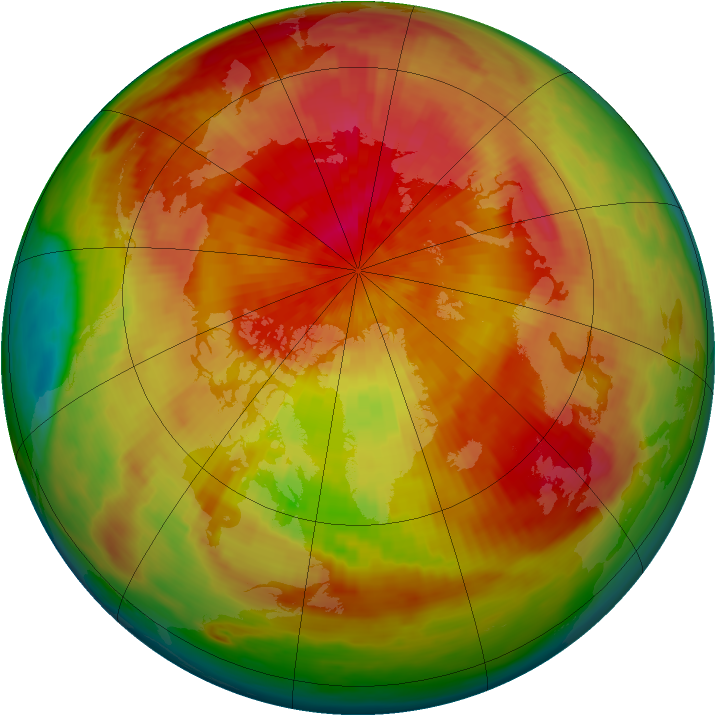 Arctic ozone map for 26 March 1984